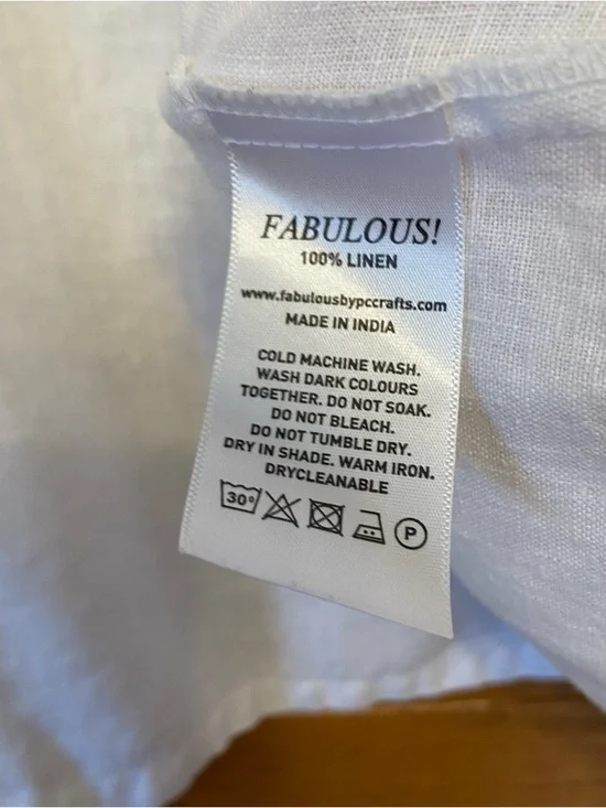 Fabulous! New York City 100% linen white peplum boxy short sleeve blouse - Picture 6 of 6